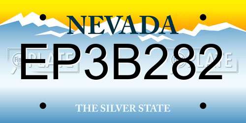 EP3B282 Nevada License Plate