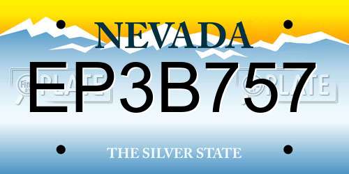 EP3B757 Nevada License Plate