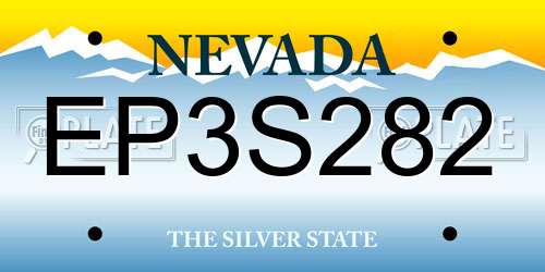 EP3S282 Nevada License Plate