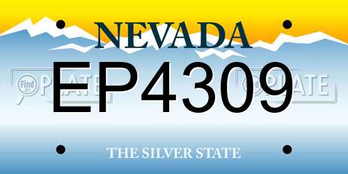 EP4309 Nevada License Plate