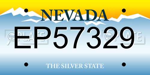 EP57329 Nevada License Plate