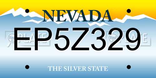 EP5Z329 Nevada License Plate