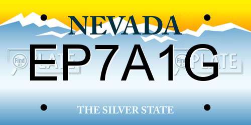 EP7A1G Nevada License Plate