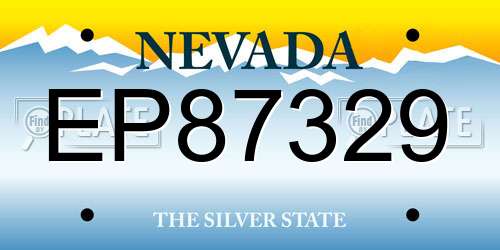 EP87329 Nevada License Plate