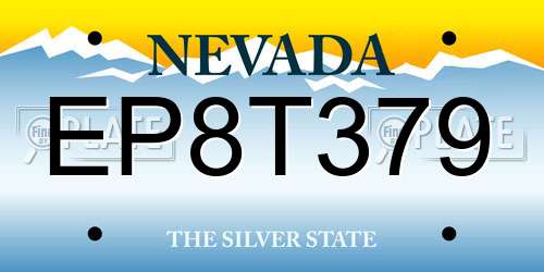 EP8T379 Nevada License Plate