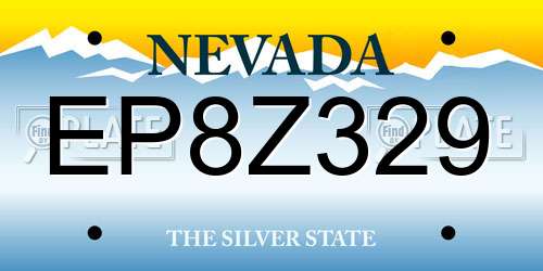 EP8Z329 Nevada License Plate