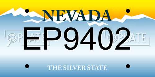 EP9402 Nevada License Plate