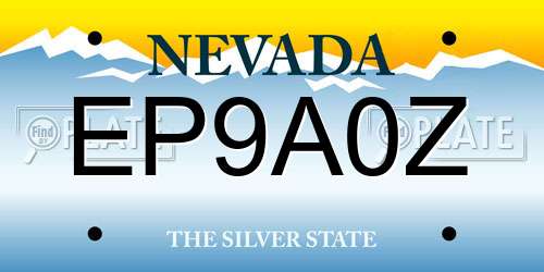 EP9A0Z Nevada License Plate
