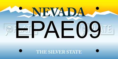 EPAE09 Nevada License Plate
