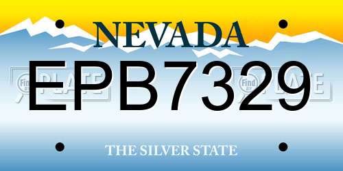 EPB7329 Nevada License Plate