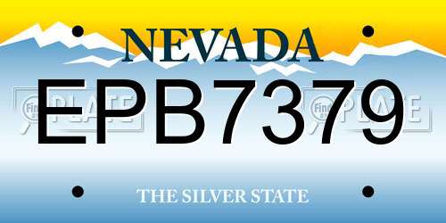 EPB7379 Nevada License Plate