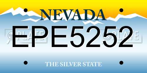 EPE5252 Nevada License Plate