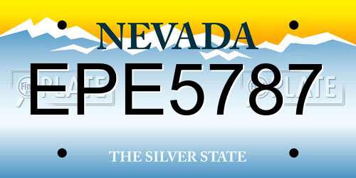 EPE5787 Nevada License Plate