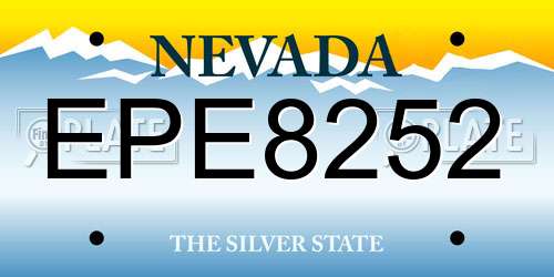 EPE8252 Nevada License Plate