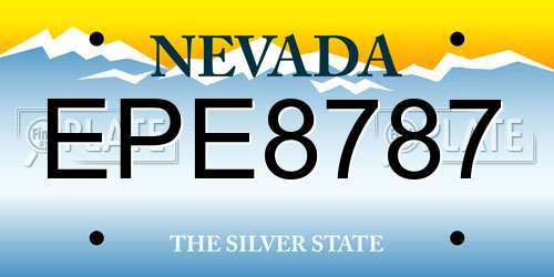 EPE8787 Nevada License Plate