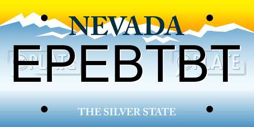 EPEBTBT Nevada License Plate