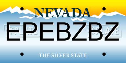 EPEBZBZ Nevada License Plate
