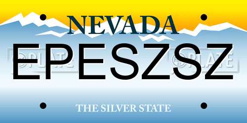 EPESZSZ Nevada License Plate