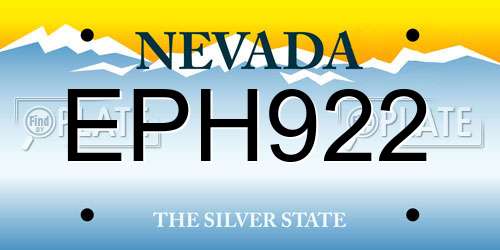 EPH922 Nevada License Plate
