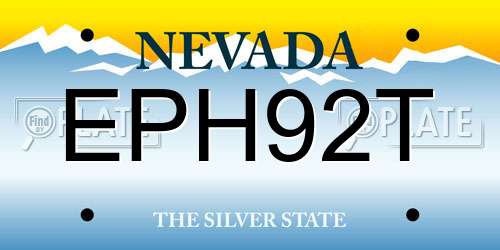 EPH92T Nevada License Plate