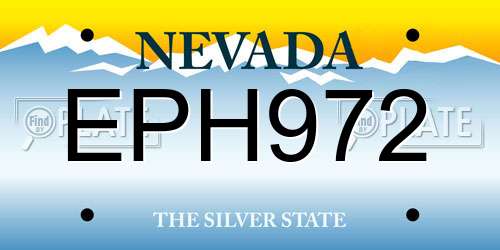 EPH972 Nevada License Plate