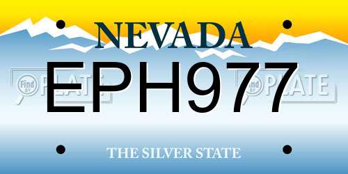 EPH977 Nevada License Plate