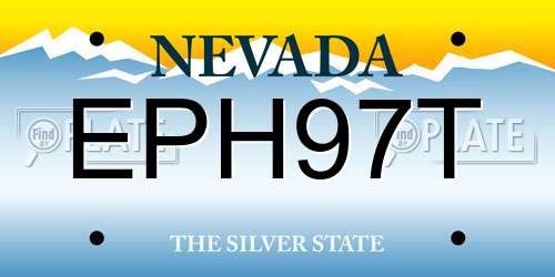 EPH97T Nevada License Plate