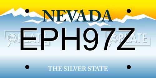 EPH97Z Nevada License Plate