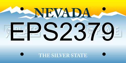 EPS2379 Nevada License Plate