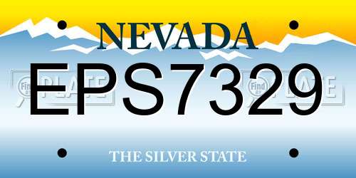 EPS7329 Nevada License Plate