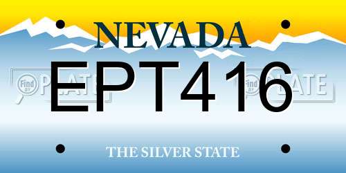 EPT416 Nevada License Plate