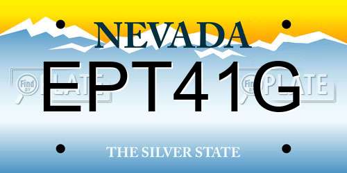 EPT41G Nevada License Plate