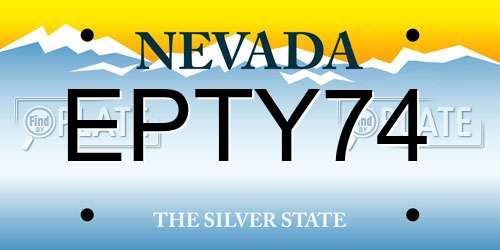 EPTY74 Nevada License Plate