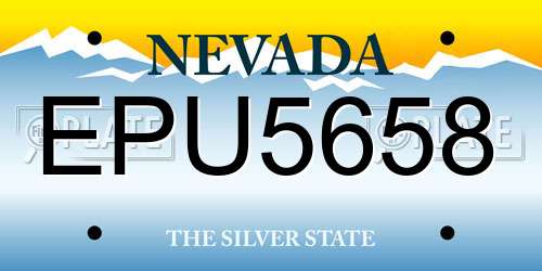 EPU5658 Nevada License Plate