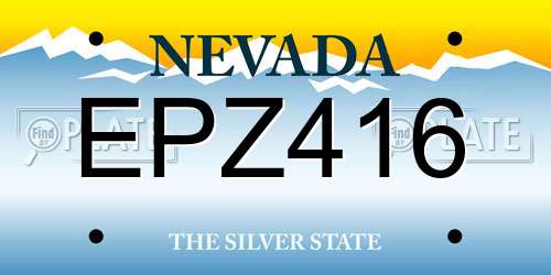 EPZ416 Nevada License Plate