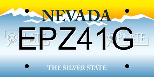 EPZ41G Nevada License Plate