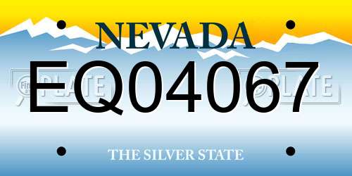 EQ04067 Nevada License Plate