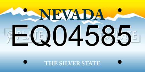 EQ04585 Nevada License Plate