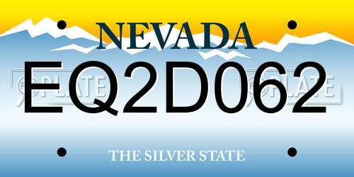 EQ2D062 Nevada License Plate