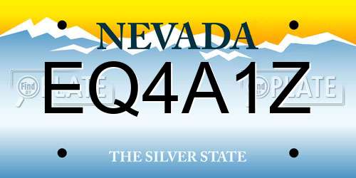 EQ4A1Z Nevada License Plate