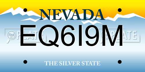 EQ6I9M Nevada License Plate