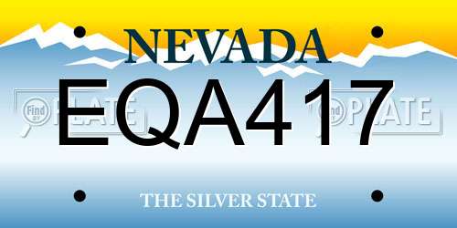 EQA417 Nevada License Plate