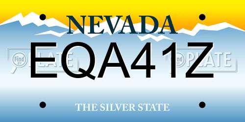 EQA41Z Nevada License Plate