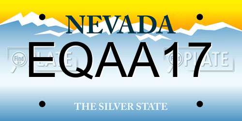EQAA17 Nevada License Plate