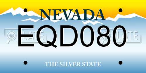EQD080 Nevada License Plate