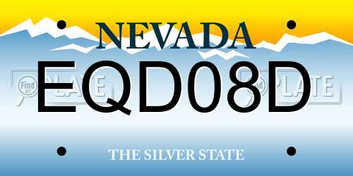 EQD08D Nevada License Plate