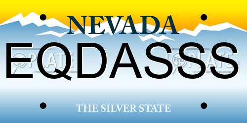 EQDASSS Nevada License Plate