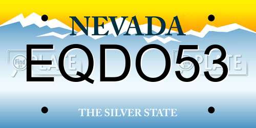 EQDO53 Nevada License Plate