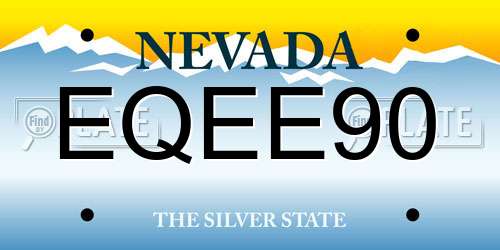 EQEE90 Nevada License Plate