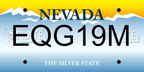 EQG19M Nevada License Plate